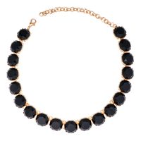 Elegant Round Alloy Three-dimensional Inlay Resin Women's Necklace sku image 1