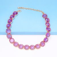 Elegant Round Alloy Three-dimensional Inlay Resin Women's Necklace main image 5