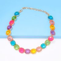 Elegant Round Alloy Three-dimensional Inlay Resin Women's Necklace main image 2