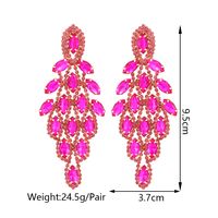 1 Pair Elegant Vacation Leaves Hollow Out Inlay Copper Alloy Artificial Gemstones Drop Earrings main image 7