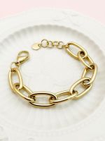 Simple Style Solid Color 304 Stainless Steel 14K Gold Plated Bracelets In Bulk main image 3