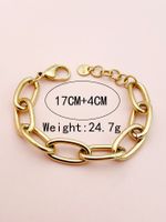 Simple Style Solid Color 304 Stainless Steel 14K Gold Plated Bracelets In Bulk main image 2