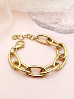Simple Style Solid Color 304 Stainless Steel 14K Gold Plated Bracelets In Bulk main image 1