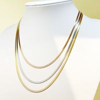 304 Stainless Steel 14K Gold Plated Rose Gold Plated Casual Vacation Classic Style Layered Polishing Plating Solid Color Layered Necklaces sku image 3