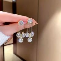 Ig Style Round Tassel Alloy Plating Inlay Rhinestones Gold Plated Silver Plated Women's Drop Earrings main image 2