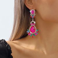 Elegant Vintage Style Shiny Geometric Alloy Inlay Rhinestones Women's Drop Earrings main image 1