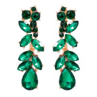 Luxurious Lady Streetwear Leaf Alloy Inlay Glass Stone Women's Drop Earrings sku image 2