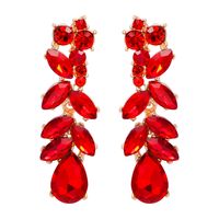 Luxurious Lady Streetwear Leaf Alloy Inlay Glass Stone Women's Drop Earrings sku image 3