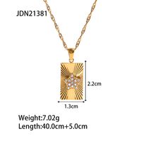 Ig Style Triangle Pentagram Devil's Eye Stainless Steel Plating Inlay Zircon 18k Gold Plated Pendant Necklace sku image 1
