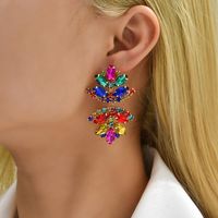 Glam French Style Beach Maple Leaf Copper Alloy Inlay Artificial Gemstones Women's Drop Earrings main image 1