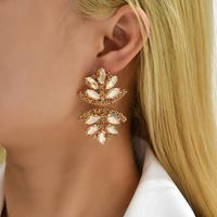 Glam French Style Beach Maple Leaf Copper Alloy Inlay Artificial Gemstones Women's Drop Earrings main image 7