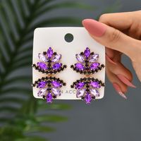 Glam French Style Beach Maple Leaf Copper Alloy Inlay Artificial Gemstones Women's Drop Earrings main image 3