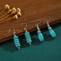 1 Pair Vintage Style Ethnic Style Geometric Turquoise Drop Earrings main image 3