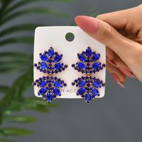 Glam French Style Beach Maple Leaf Copper Alloy Inlay Artificial Gemstones Women's Drop Earrings sku image 9