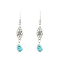 1 Pair Vintage Style Ethnic Style Geometric Turquoise Drop Earrings sku image 2