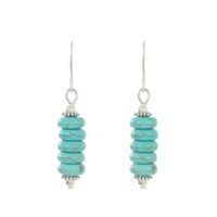 1 Pair Vintage Style Ethnic Style Geometric Turquoise Drop Earrings sku image 9