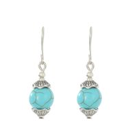 1 Pair Vintage Style Ethnic Style Geometric Turquoise Drop Earrings sku image 4