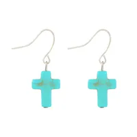 1 Pair Vintage Style Ethnic Style Geometric Turquoise Drop Earrings sku image 1