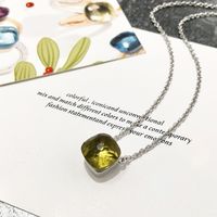 Einfacher Stil Quadrat Kupfer Inlay Kristall Weißgold Plattiert Halskette sku image 15