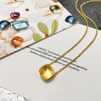 Einfacher Stil Quadrat Kupfer Inlay Kristall Weißgold Plattiert Halskette sku image 37