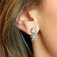 Hip-hop Skeleton Skull Alloy Plating Women's Ear Studs main image 4