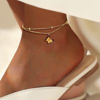 Vacation Simple Style Butterfly Titanium Steel Plating 18k Gold Plated Women's Anklet sku image 1