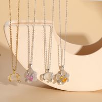 Elegant Luxurious Clouds Flower Lightning Resin Copper Plating Inlay Zircon 14k Gold Plated Pendant Necklace main image 3