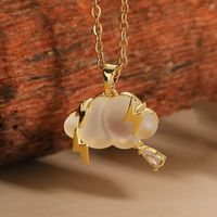 Elegant Luxurious Clouds Flower Lightning Resin Copper Plating Inlay Zircon 14k Gold Plated Pendant Necklace sku image 1