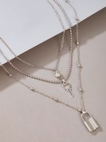 Casual Streetwear Key Lock Artificial Diamond Alloy Wholesale Layered Necklaces main image 1