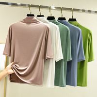 Women's T-shirt Half Sleeve T-shirts Simple Style Solid Color main image 1