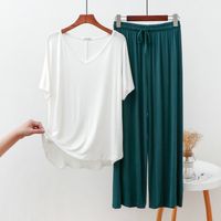 Women's Simple Style Solid Color Modal Pants Sets main image 2