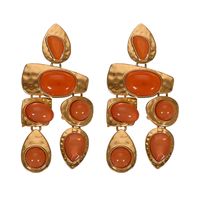 1 Pair Streetwear Water Droplets Inlay Alloy Artificial Gemstones Drop Earrings sku image 3