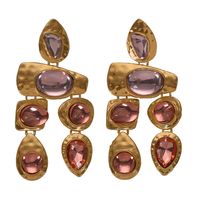 1 Pair Streetwear Water Droplets Inlay Alloy Artificial Gemstones Drop Earrings sku image 4