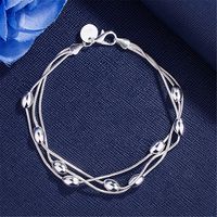 Simple Style Solid Color Copper Plating Silver Plated Bracelets sku image 1