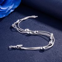 Simple Style Solid Color Copper Plating Silver Plated Bracelets main image 3