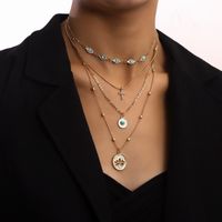 Retro Geometric Alloy Plating Inlay Turquoise Women's Layered Necklaces main image 5
