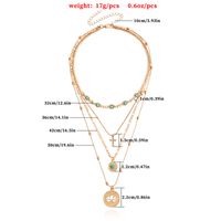 Retro Geometric Alloy Plating Inlay Turquoise Women's Layered Necklaces main image 3