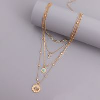 Retro Geometric Alloy Plating Inlay Turquoise Women's Layered Necklaces main image 2