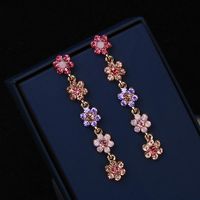 Elegant Lady Flower Alloy Inlay Artificial Gemstones Women's Drop Earrings main image 1