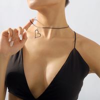 Casual Elegant Vintage Style Heart Shape Alloy Leather Rope Women's Pendant Necklace main image 4