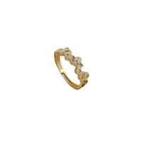 Simple Style Classic Style Leaf Brass Zircon Open Ring In Bulk main image 4