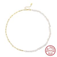 Wholesale Simple Style Solid Color Sterling Silver Beaded Necklace sku image 1