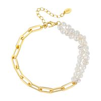 Wholesale Elegant Simple Style Round Sterling Silver Beaded Plating 14k Gold Plated White Gold Plated Bracelets main image 2