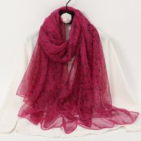 Women's Elegant Lady Color Block High Quality Yarn Printing Silk Scarf sku image 8
