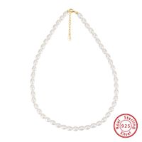 Elegant Simple Style Round Freshwater Pearl Sterling Silver Beaded Necklace sku image 1