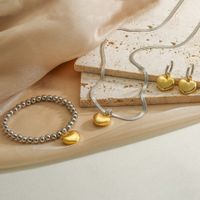 Simple Style Heart Shape Copper Zircon Bracelets Earrings Necklace In Bulk main image 1