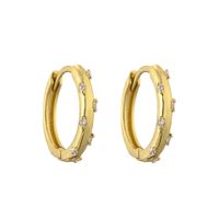 1 Pair Simple Style Circle Inlay Copper Zircon Earrings sku image 7