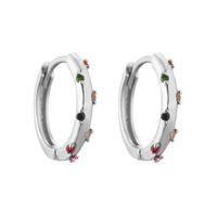 1 Pair Simple Style Circle Inlay Copper Zircon Earrings sku image 2