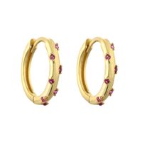 1 Pair Simple Style Circle Inlay Copper Zircon Earrings sku image 3