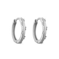 1 Pair Simple Style Circle Inlay Copper Zircon Earrings sku image 8